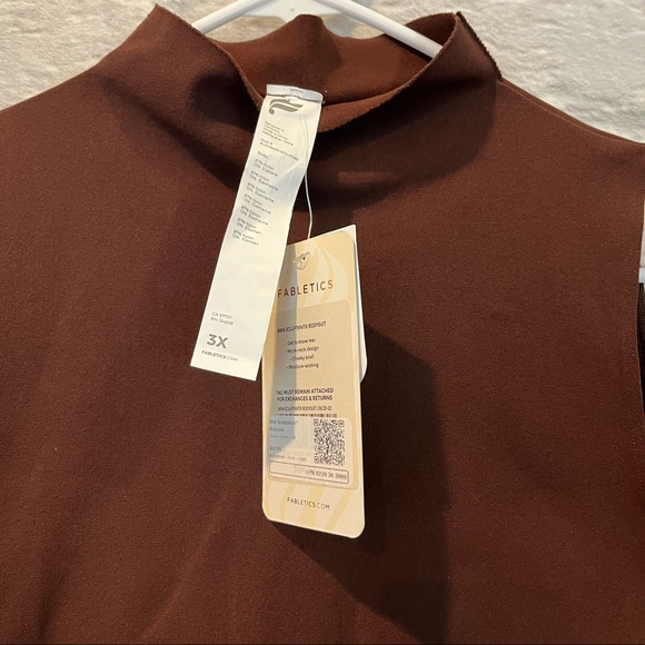 NEW! Fabletics Brin SculptKnit Bodysuit Compression Chicory Coffee - Size 3X - Picture 8 of 14